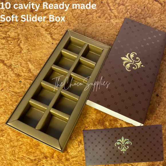 10 Cavity Pre-made Soft Slider chocolate box | Pack of 5pcs