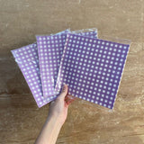 Purple and White Chex Printed Butter Paper | Pack of 100pcs