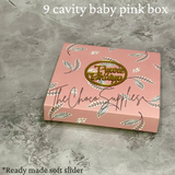 9 cavity Baby Pink Pre-made soft slider chocolate box | Pack of 5pcs