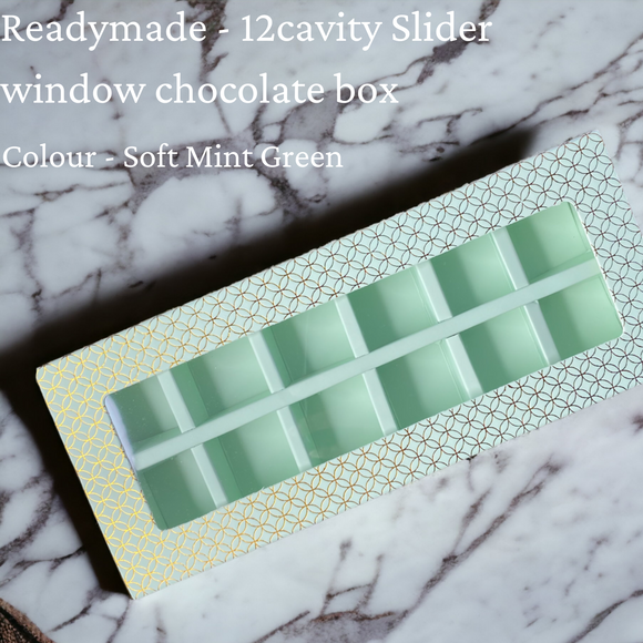 Soft Mint Green 12 Cavity Pre-Made Window Chocolate Box | Pack Of 5pcs