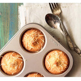 6 cavity premium Bronze finish non stick muffin / cupcake tray