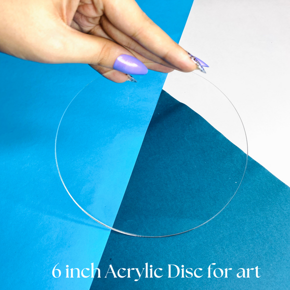 6 Inch Transparent Acrylic Disc | for Mixing Colours | Imported Acrylic 3mm.