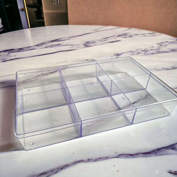 6 cavity Transparent Dry fruit Box | Hard Plastic | Pack of 5