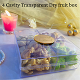 4 cavity Transparent Dry fruit Box | Hard Plastic | Pack of 5