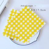 Light Orange and White Chex Printed Butter Paper | Pack of 100pcs