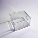 Transparent Acrylic Dessert/Cake Tub with Lid | Pack of 24pcs