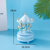 Blue Carousel Cake Topper | Musical Rotating Horse Miniature figure