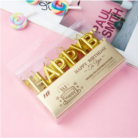 Happy Birthday Candle set | Gold