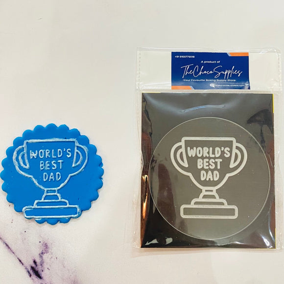 Buy Father's Day Special fondant stamps | World's Best Dad by TheChocoSupplies