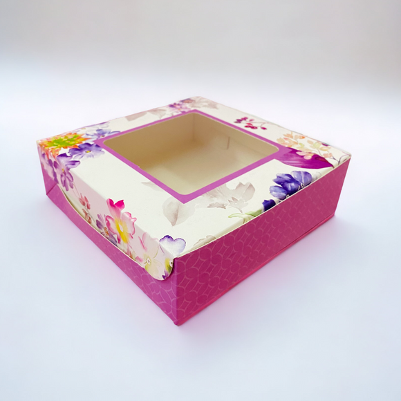 New Purple Floral Brownie Box of 4