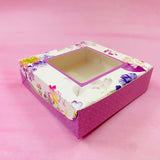 New Purple Floral Brownie Box of 4