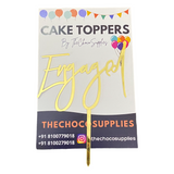 Engaged Stylish Cake Topper | Gold