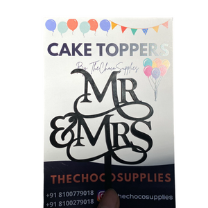 Mr. & Mrs. Cake Topper | Black |