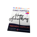 Happy Anniversary Cake Topper | Stylish | Black