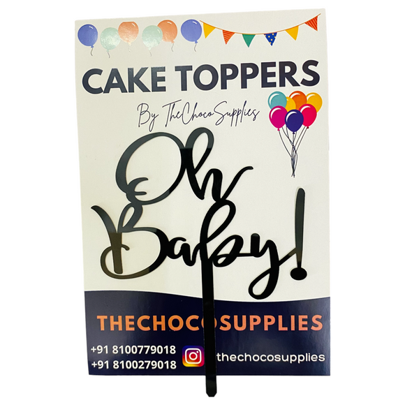 Oh Baby | Cake Topper | Black