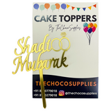Shaadi Mubarak Cake Topper | Golden