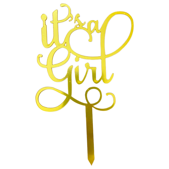 It's a Girl Cake Topper | Gold