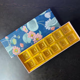 12 Cavity Blue Tropical Print Hard Chocolate/Truffle Box | Pack of 5