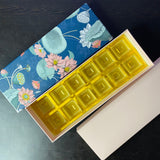 12 Cavity Blue Tropical Print Hard Chocolate/Truffle Box | Pack of 5