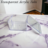 Transparent Acrylic Dessert/Cake Tub with Lid | Pack of 24pcs