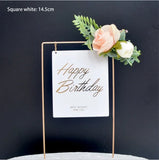 Premium Rectangle White , Metal Rim Happy Birthday Cake Topper