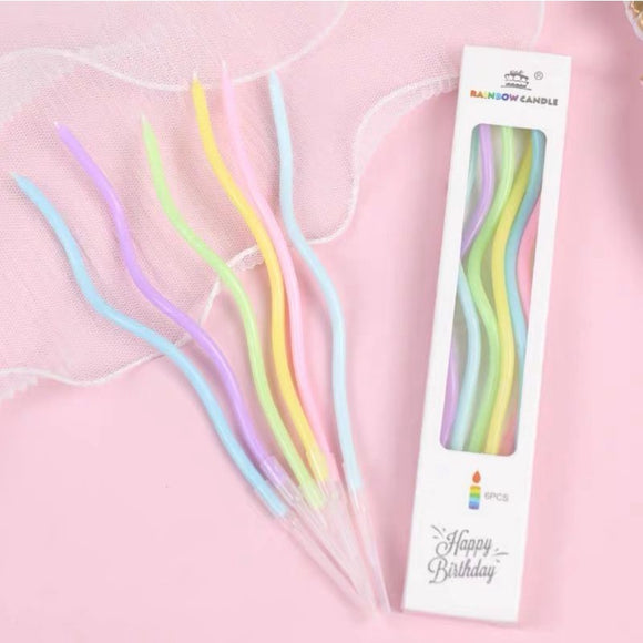 Spiral Candles (Pack Of 6pcs) | Pastel