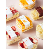 Transparent Acrylic Dessert / Cake Tub with Lid | Pack of 6pcs