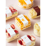 Transparent Acrylic Dessert/Cake Tub with Lid | Pack of 24pcs