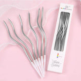 Spiral Candles (Pack Of 6pcs) | Silver