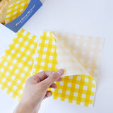 Light Orange and White Chex Printed Butter Paper | Pack of 100pcs