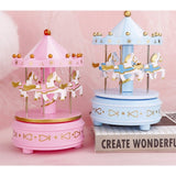 Pink Carousel Cake Topper | Musical Rotating Horse Miniature figure