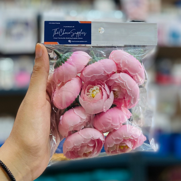 pink colour peonies for cake decor and hamper decoration