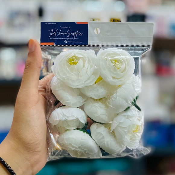 pure white peonies for cake decor
