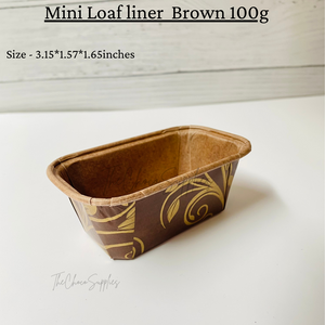Kraft Floral Mini Loaf liner | Pack of 50pcs | Bakestable