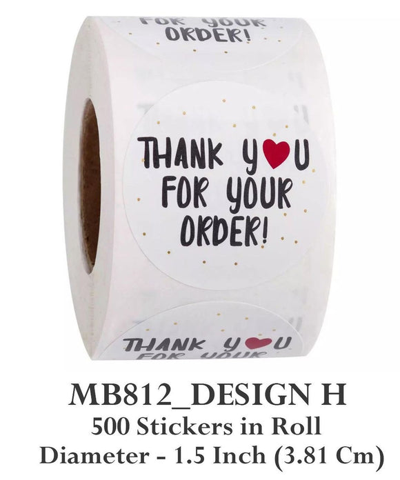 ThankYou 'Design H' Sticker 500pcs roll