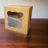 1 pound 8x8x5 inch kraft window cake box buy online at thechocosupplies