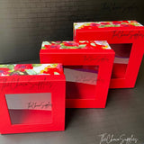 Red Floral Hamper Box (Set Of 3)