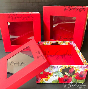 Red Floral Hamper Box (Set Of 3)