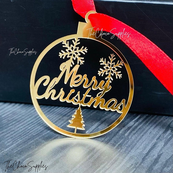 Merry Christmas Bell topper | Acrylic Charm/Cutout | Merry Christmas Hanging topper | (Pack of 10)