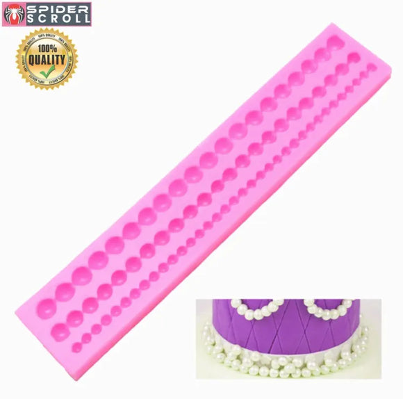 Fondant Round Beads necklace Mould | 3 line | Silicone