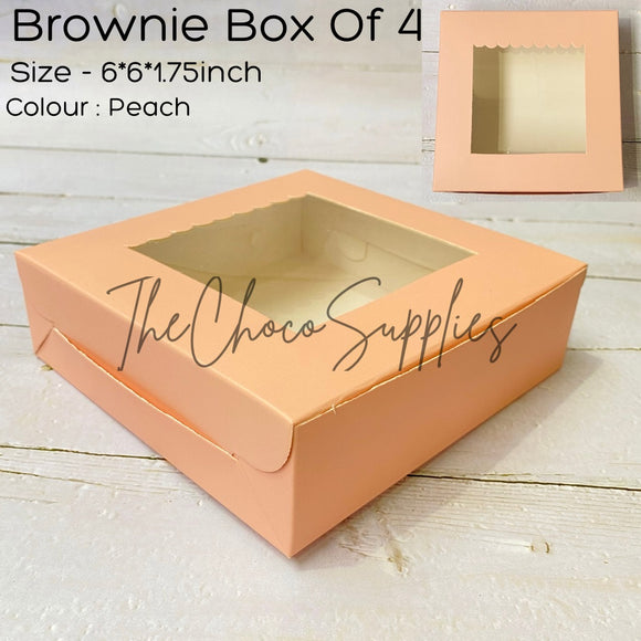 Peach Colour 4 Brownie Box