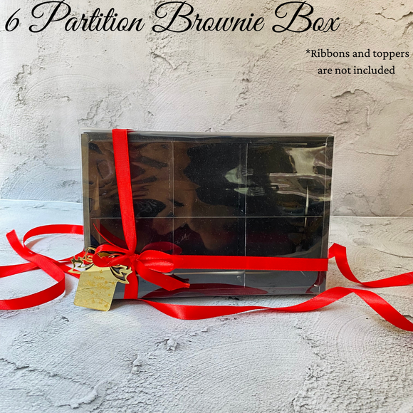 Black | Partition Brownie box of 6 | Pack of 10pcs