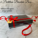 Black | Partition Brownie box of 6 | Pack of 10pcs