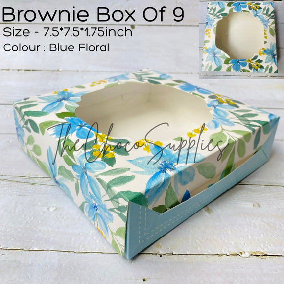 Blue Floral 9 brownie box