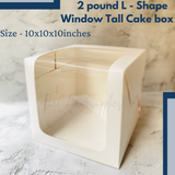2 pound / 1KG | ITC White L-Shape Window Cake Box | 10 x 10 x 10 inches | Pack of 10pcs