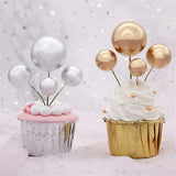 Silver and Gold faux balls used for cupcake decor