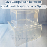 6 inches Square  | Acrylic Cake Spacer