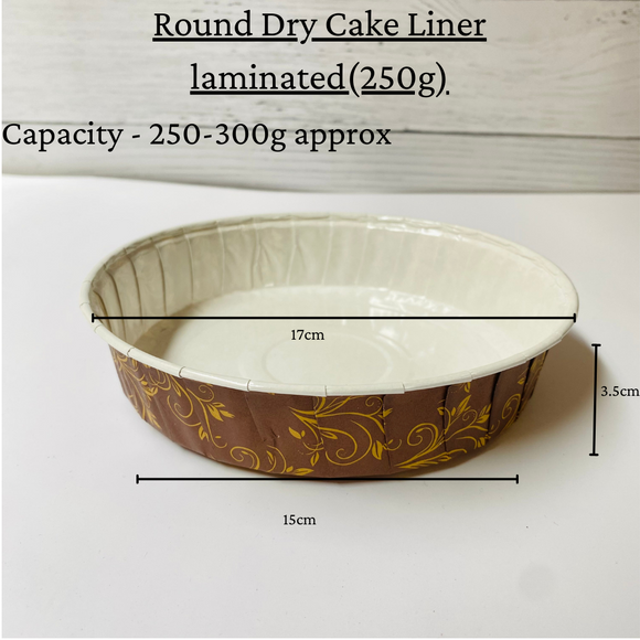 Round Dry Cake Liner | 250gms | Bake and Serve | Pack of 25pcs