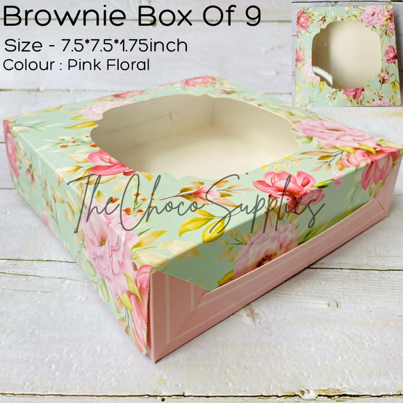 Pink Floral 9 brownie box