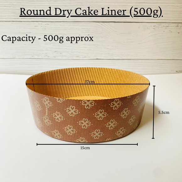 Round Dry Cake Liner | 500gms | Bake and Serve | Pack of 25pcs